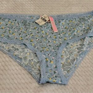 Victoria's Secret Blue Floral Lace Hipster Panties